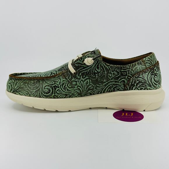 Ariat Women's Hilo Vintage Turquoise Embossed Leather Slip On Shoes Size 7.5 - Picture 8 of 11